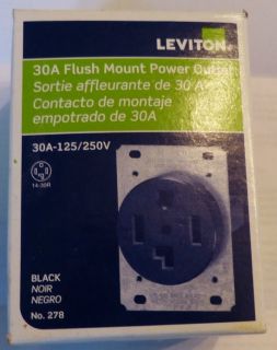 Leviton 30A Flush Mount Power Outlet 125 250V Black 14 30R 278 AL CU