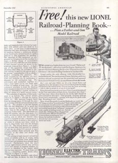 Lionel Electric Trains Railroad Planning Book Ad 1927