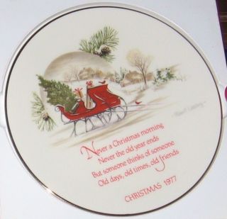 Christmas Keepsake Plate Shellbone Porcelain by Robert Laessig 1977