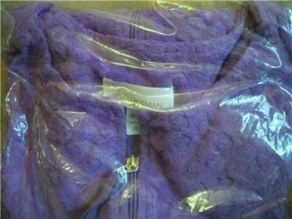 Stan Herman Cheetah Jacquard Baby Terry Zip Robe Pajamas Gowns Bed