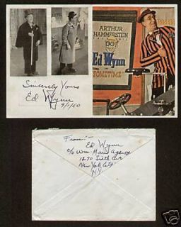 Ed Wynn Vintage Signed Autograph Comedian Actor