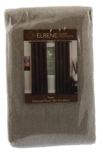 Elrene Home Fashions New Essex Brown Linen One Grommet Panel Curtains