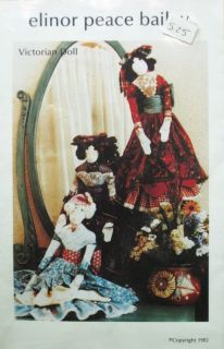 Elinor Peace Bailey Primitive Folk Art 28 Cloth Fancy Victorian Doll