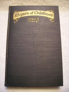 Edgar A Guest Signed Rhymes Of Childhood 1st Ed Detroit Athletic Club