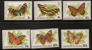 CAYMAN ISLANDS SG435/40 1977 BUTTERFLIES & MOTHS.