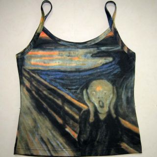 The Scream Edvard Munch New Hand Printed Art Tank Top M