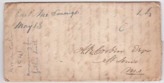 East Mcdonough New york Manuscript on 1841 Stampless cover to St Louis