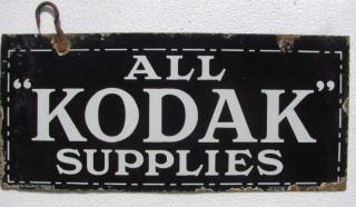 RARE Vintage Kodak Supplies Porcelain Enamel Sign Adv EHS