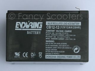 Enduring Battery CB12 12 12V 12AH 20HR for Electric Scooters