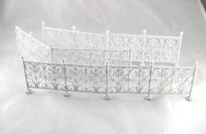  Ornate Dollhouse Wrought Iron White Metal Fence