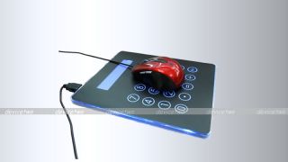 Mouse Pad Calculator with 4 Ports USB Hub Blue Light