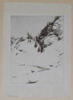 Kerr Eby Original Etching North Country  1929 Edition of 90 Pencil