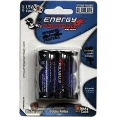 Energy Paintball AA Double A Alkaline Battery Batteries 6 Pack Blue