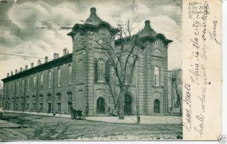 Elizabeth New Jersey City Hall Vintage Postcard 1905 NJ