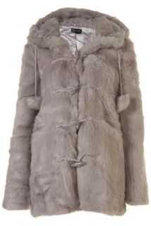 W2011 $195 TOPSHOP Faux Fur Pom Pom Duffle Coat Hooded Toggle
