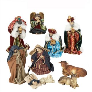 Kurt Adler Kurt Adler 6 Resin Dressed Nativity Set of 10 Figures