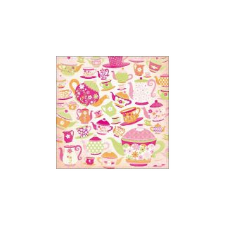 Kaisercraft Candy Lane 12 x 12 Glitter Scrapbook Paper   Tea Party