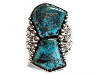 Ernest Roy Begay –Extraordinary Two Turquoise Rock Cuff