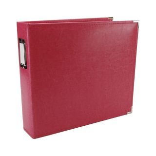 Memory Keepers Faux Leather 3 Ring 12 x 12 Binder Album   Strawberry