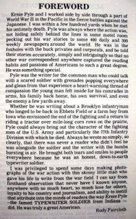 Buddy Ernie Pyle Typewriter Soldier by Faircloth 1982 0937866040