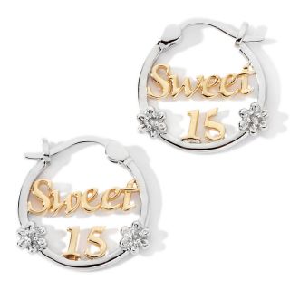  Jewelry Earrings Hoop Precious Moments 2 Tone Sweet 15 Hoop Earrings