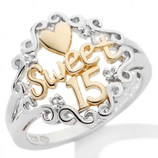  Precious Moments® 2 Tone Scrolled Frame Quinceanera Sweet 15 Ring