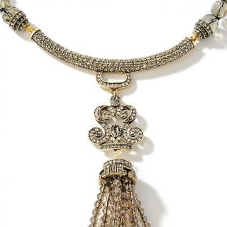  Daus Georgian Lace Crystal Accented 16 Tassel Necklace