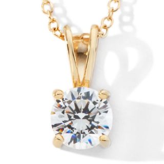 Absolute Round Solitaire Pendant with 18 In Chain   1.5ct