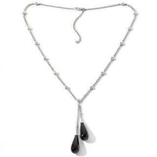  Necklaces Drop Onyx and Diamond Sterling Silver Teardrop 16 Necklace