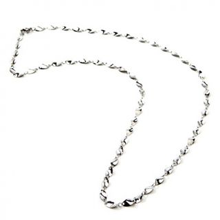 Stately Steel Twisted Marquise Link 18 Necklace