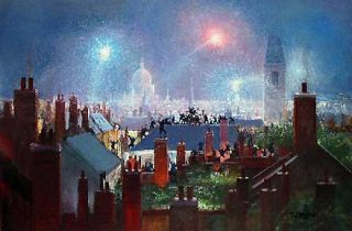 Mary Poppins Sweeps Dance on The Rooftops of London Peter Ellenshaw
