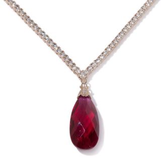  Jean Dousset 32.18ct Absolute™ and Created Ruby 18 Drop Necklace