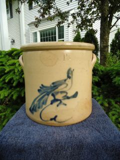  Crock with Bird on A Branch Attributed Brady Ryan Ellenville NY