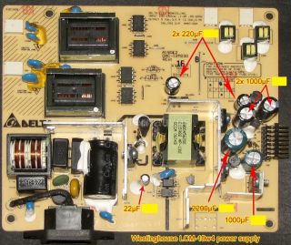 Repair Kit Westinghouse LCM 19W4 LCD Monitor Caps