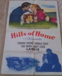 HILLS OF HOME MOVIE POSTER 1 SHEET 1948 ORIGINAL 27x41 LASSIE