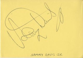 Sammy Davis Jr Vintage Authentic Autograph from 1970 on Album Page