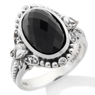 Jewelry Rings Fashion Orvieto Silver Black Spinel and White Topaz