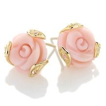 rarities carol brodie coral white topaz rose earrings $ 27 98 $ 59 90