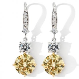 Jewelry Earrings Drop Susan Lucci 24.462ct Canary and Clear CZ 2