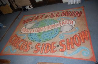 Century Circus Side Show Advertising Banner West Elwin 8X10