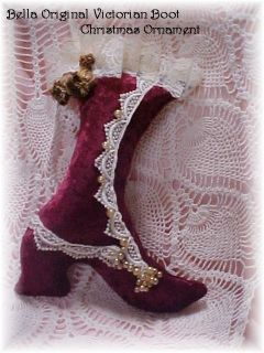 Victorian Boot Christmas Ornament Shabby Cottage Vintage Style
