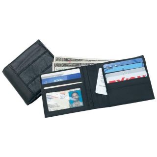 Embassy™ Mens Solid Genuine Leather Bi Fold Wallet