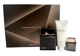 Euphoria Men Intense by Calvin Klein Gift Set EDT Spray 3 4oz Mini as