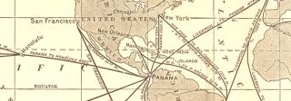 World How Trade Routes of Will Be Shortened Panama Canal 1907 Map