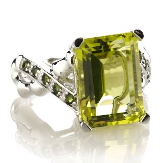 Victoria Wieck 6ct Apple Quartz and Tourmaline Sterling Silver Ring at