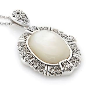Jewelry Pendants Gemstone Margaret Mother of Pearl & Marcasite