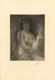 Ernest Hébert Fleur dOubli Femme nue Nu   Lithographie Paul Maurou