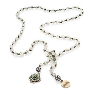 Saint Vintage Green Beaded Floral Burst Necklace