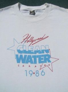vintage HOLLYWOOD 1986 Clean Water Caravan MEDIUM T SHIRT vtg