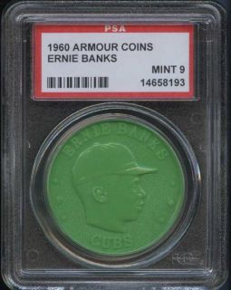 1960 Armour Coin Ernie Banks Green PSA 9 Mint 8193